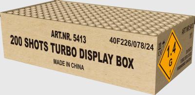 200 Shots Turbo Display Box ist ein 200 Schuss Verbund von Magnum Feuerwerk