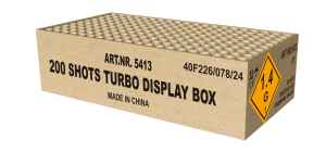 200 Shots Turbo Display Box ist ein 200 Schuss Verbund von Magnum Feuerwerk