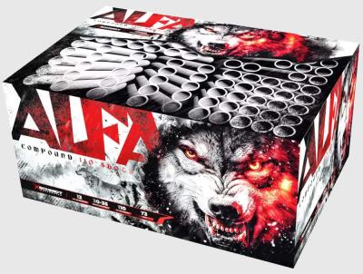 Alfa ist ein 110 Schuss Verbund von SR Pyro