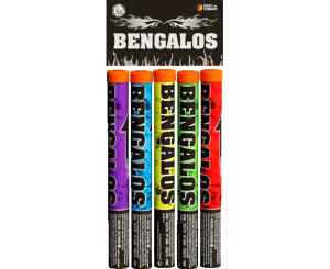 Bengalos von Lesli in den Farben rot, grün, gelb, blau und lila