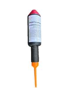 Zink Bombenrakete Weiße Blinker + Rot, Silberschweif