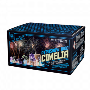 Pyroshow 1000-C Cimelia ist ein 69 schuss verbund von argento