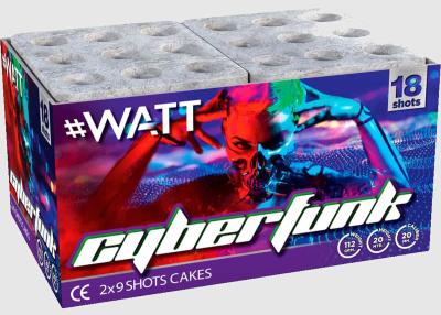 Cyberfunk ist eine 18 Schuss Batterie aus der #Watt Serie von Vuurwerktotal.