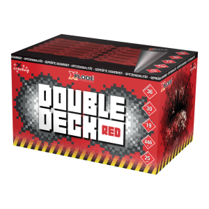 Double Deck Red ist eine 36 Schuss Fächerbatterie von Xplode feuerwerk