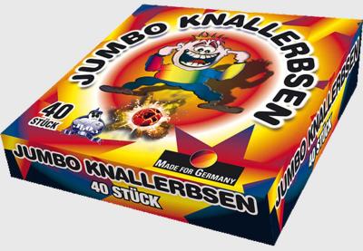 Jumbo Knallerbsen Box sind extra große Knallerbsen von Lesli in der Kategorie F1 für Kinder ab 12 Jahren