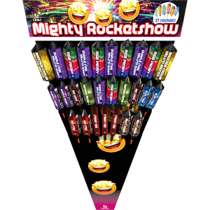 Mighty Rocketshow ist ein 27 teilighes Raketensortiment von Lesli