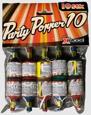 Party Popper sind Luftschlangen mit Knall-Effekt im 10er Beutel von Xplode in der Kategorie F1 für Kinder ab 12 Jahren