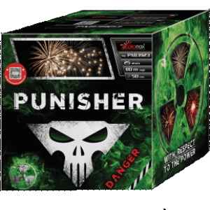 Punisher 25 Schuss Batterie mit einem Kaliber von 50mm von Piromax feuerwerk