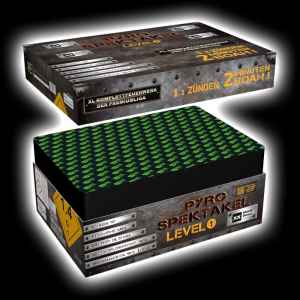 Pyro-Spektakel Level 1 ist ein 97 Schuss Verbund von Blackboxx