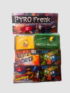 Pyrofreak ist ein 125 teiliges Kindersortiment von Pyroart  feuerwerk