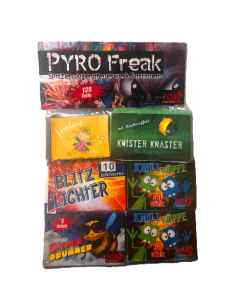 Pyrofreak ist ein 125 teiliges Kindersortiment von Pyroart  feuerwerk