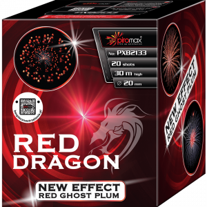 Red Dragon ist eine 20 Schuss Batterie von Piromax feuerwerk