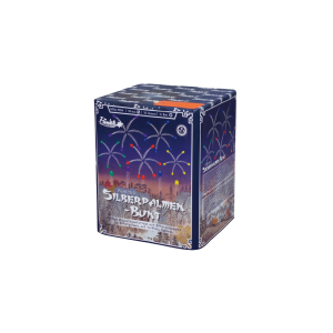 Silberpalmen-Bunt ist eine 25 Schuss Batterie von Funke Feuerwerk