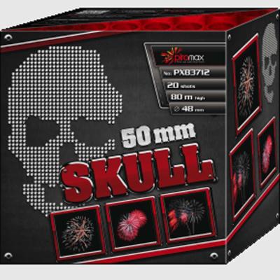 Skull 20 Schuss Batterie mit einem Kaliber von 50mm von Piromax feuerwerk