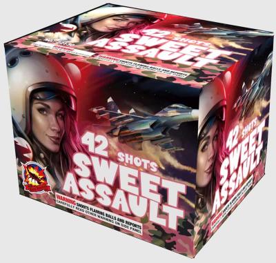 Sweet Assault ist eine 42 Schuss Batterie mit von SRPYRO