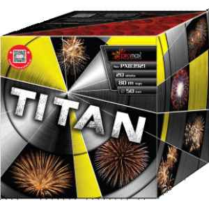Titan  20 Schuss Batterie mit einem Kaliber von 50mm von Piromax feuerwerk