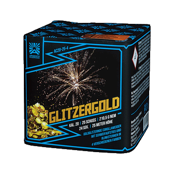 Glitzergold ist eine 25 Schuss Batterie von Argento