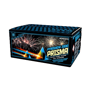 Pyroshow 2000 Prisma ist ein 107 Schuss Verbund von Argento