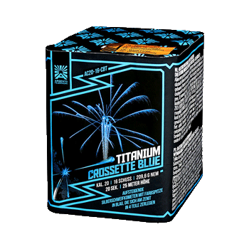 Titanium Crossette Blue ist eine 16 Schuss Batterie von Argento