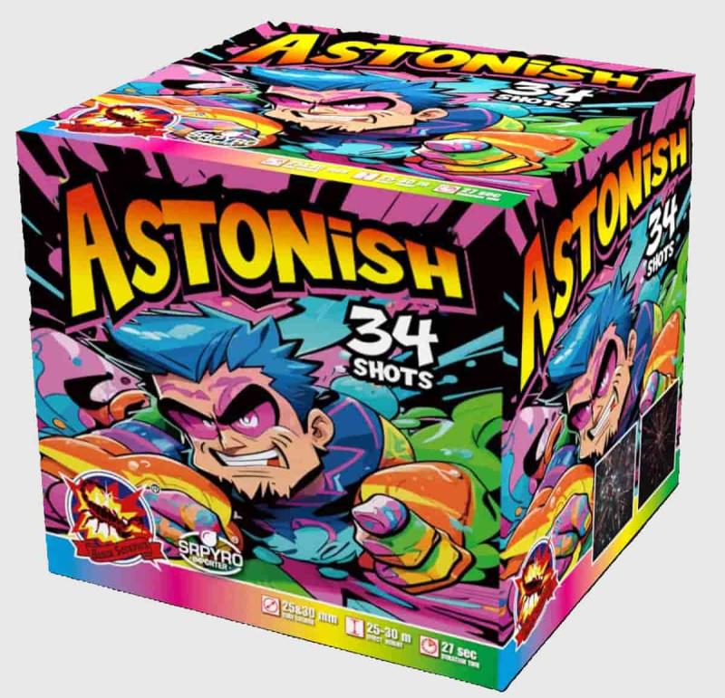 Astonish ist eine 34 Schuss Batterie von SRPYRO
