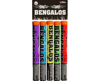 Bengalos von Lesli in den Farben rot, grün, gelb, blau und lila