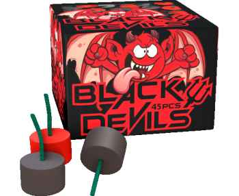 Black Devils von Lesli sind Crackling-Kügelchen die ein silbernes Feuermeer mit teuflischer Kraft in die Luft spucken in der Kategorie F1 für Kinder ab 12 Jahren.