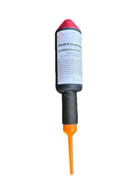 Zink Bombenrakete Weiße Blinker + Rot, Silberschweif