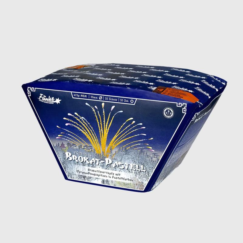 Brokat-Pastell ist eine 25 Schuss Fächerbatterie von Funke