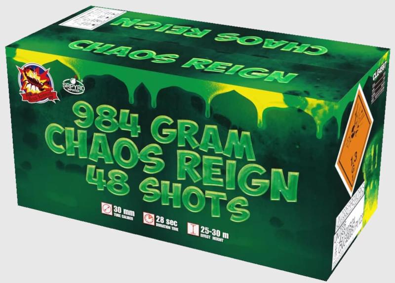 Chaos Reign ist ein 48 Schuss Verbund von SRPyro