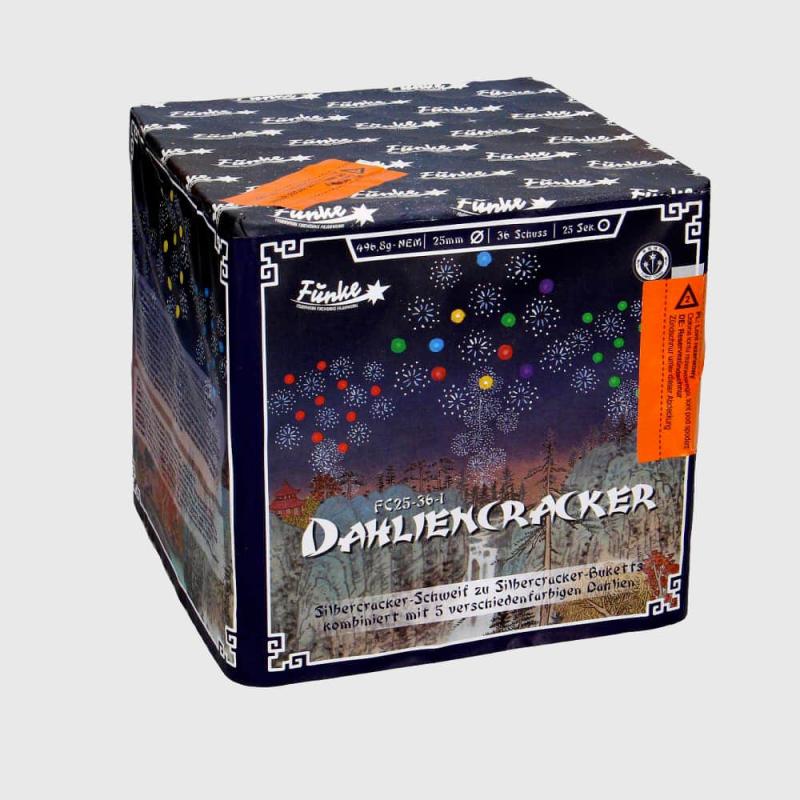 Dahliencracker ist eine 36 Schuss Batterie von Funke