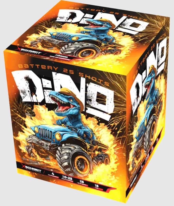 Dino ist eine 25 Schuss Batterie von SR Pyro