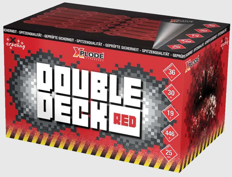 Double Deck Red ist eine 36 Schuss Fächerbatterie von Xplode feuerwerk