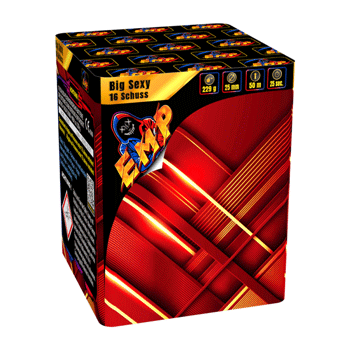 Big Sexy ist eine 16 Schuss Batterie von EMP Feuerwerk