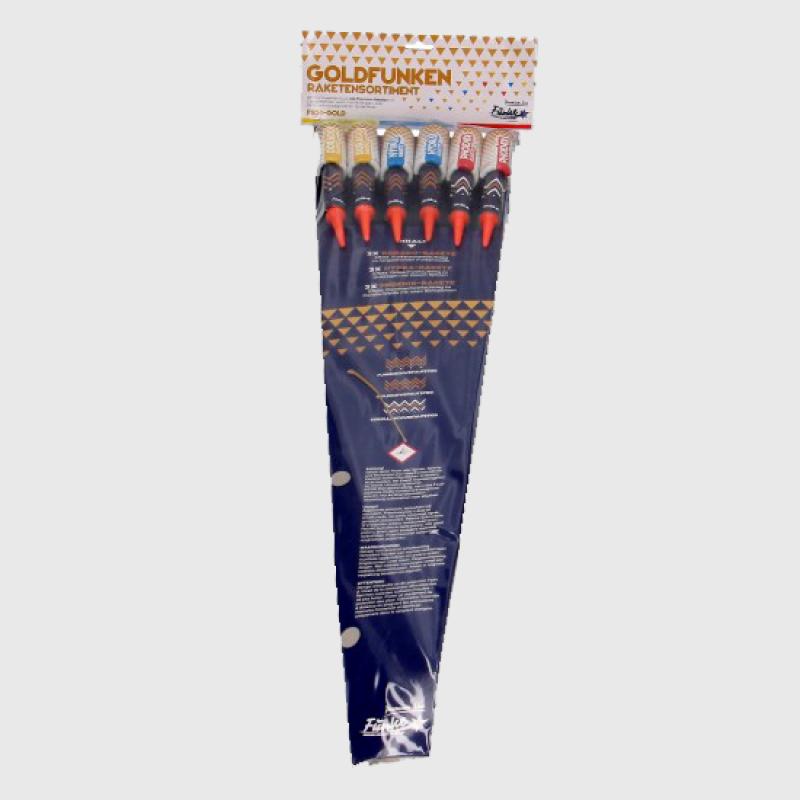 Goldfunken ist ein Raketensortiment von Funke feuerwerk