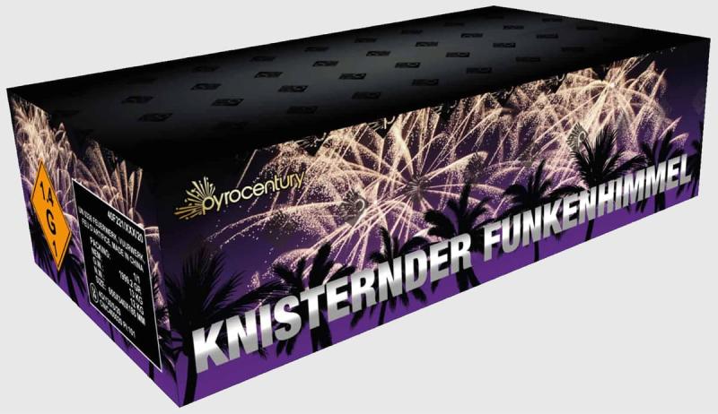Knisternder Funkenhimmel ist ein 126 Schuss Verbund von Pyrocentury