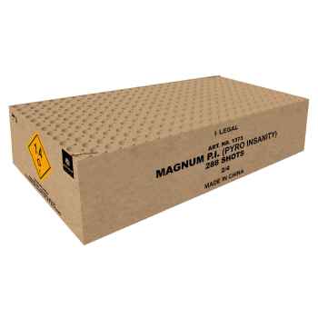 Magnum P.I. (Pyro Insanity) ist ein 288 Schuss Verbund von Magnum Feuerwerk