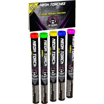 Neon Torchez von Lesli sind 5 superschöne bunte Fackeln, die in Gold enden in der Kategorie F1 für Kinder ab 12 Jahren.