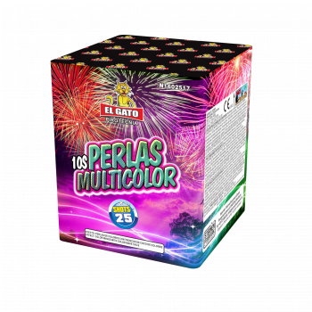 Perlas Multi Color 10 Sek. ist eine 25 Schuss Batterie von El Gato