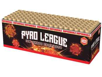 Pyro League ist ein 108 Schuss Verbund von Wolff