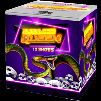 Ruthless Queen ist eine 12 Schuss Batterie von Heron feuerwerk
