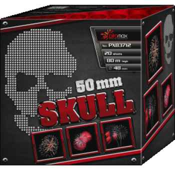 Skull 20 Schuss Batterie mit einem Kaliber von 50mm von Piromax feuerwerk