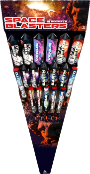 Space Blasters ist ein 18-teiliges Raktensortiment von Lesli