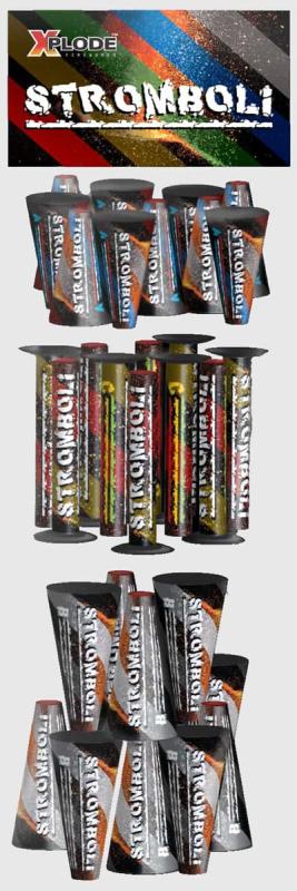 Stromboli von Xplode ist ein extra großes Sortiment mit 30 Vulkanen und Fontänen