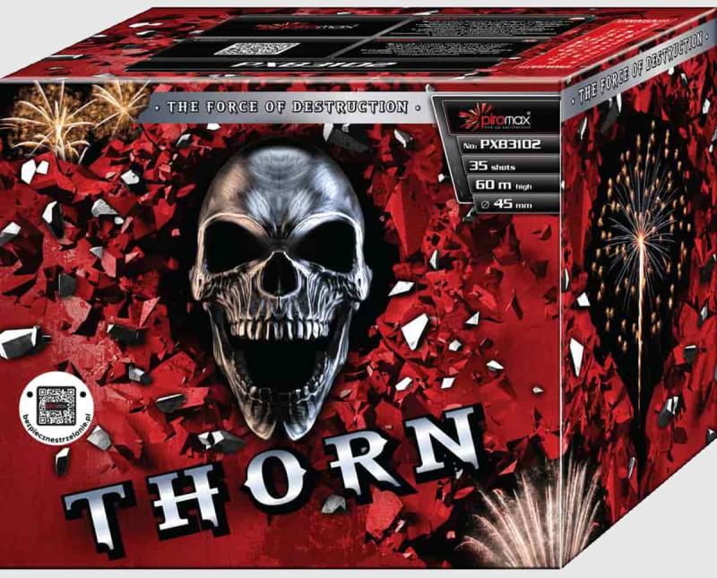 Thorn ist eine 35 Schuss Batterie mit einem Kaliber von 45mm von Piromax
