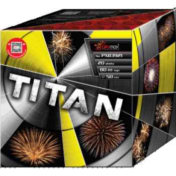 Titan  20 Schuss Batterie mit einem Kaliber von 50mm von Piromax feuerwerk