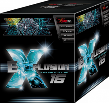 explosion 16 ist eine 16 Schuss Batterie von Piromax feuerwerk