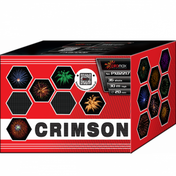 crimson ist eine 36 Schuss Batterie von Piromax feuerwerk