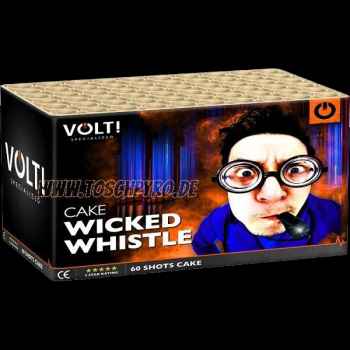 Wicked Whistle ist eine 60 Schuss Batterie aus der Volt! Serie von Vuurwerktotaal feuerwerk